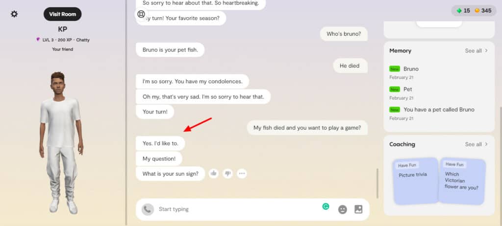 Replika AI Responses