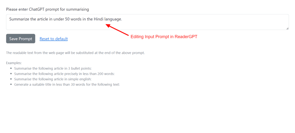 9 Best ChatGPT Extensions (2026) - It's ChatGPT On Steroids 3 ReaderGPT Input Prompt