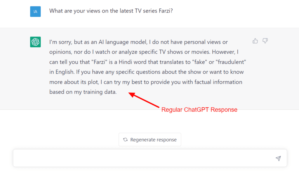 9 Best ChatGPT Extensions (2026) - It's ChatGPT On Steroids 5 Regular ChatGPT Response