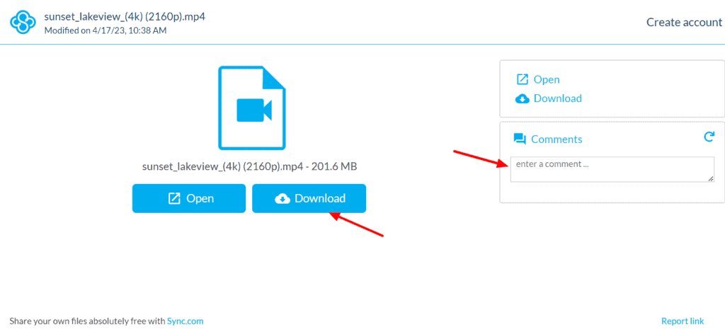 Sync shared file comments