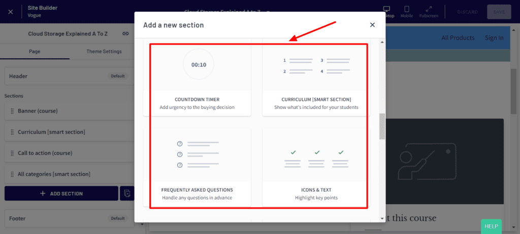 Thinkific Landing Page Builder