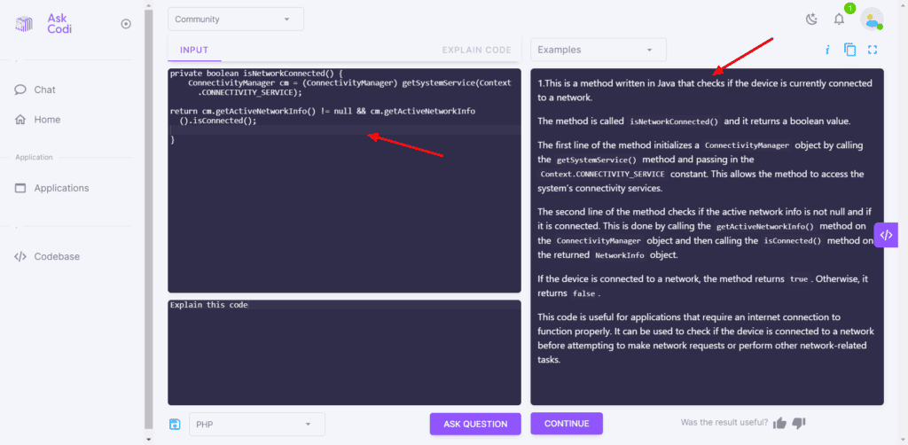 AskCodi - Explain Code