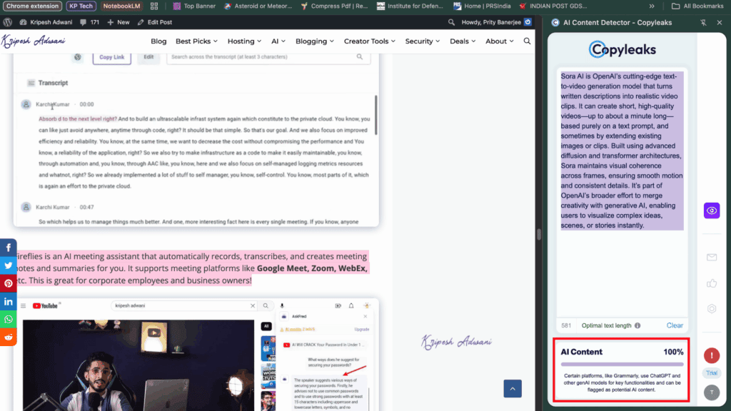 11 BEST AI Chrome Extensions (2026) - Everyone Should Use This 30 Copyleaks AI content report