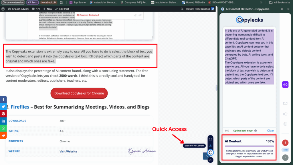 11 BEST AI Chrome Extensions (2026) - Everyone Should Use This 31 Copyleaks quick access