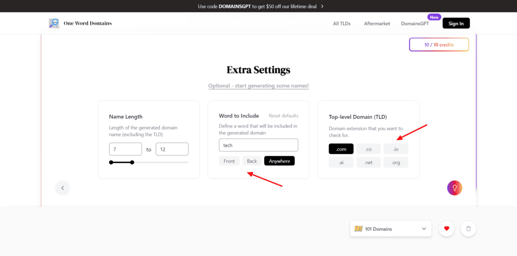 DomainsGPT customizations