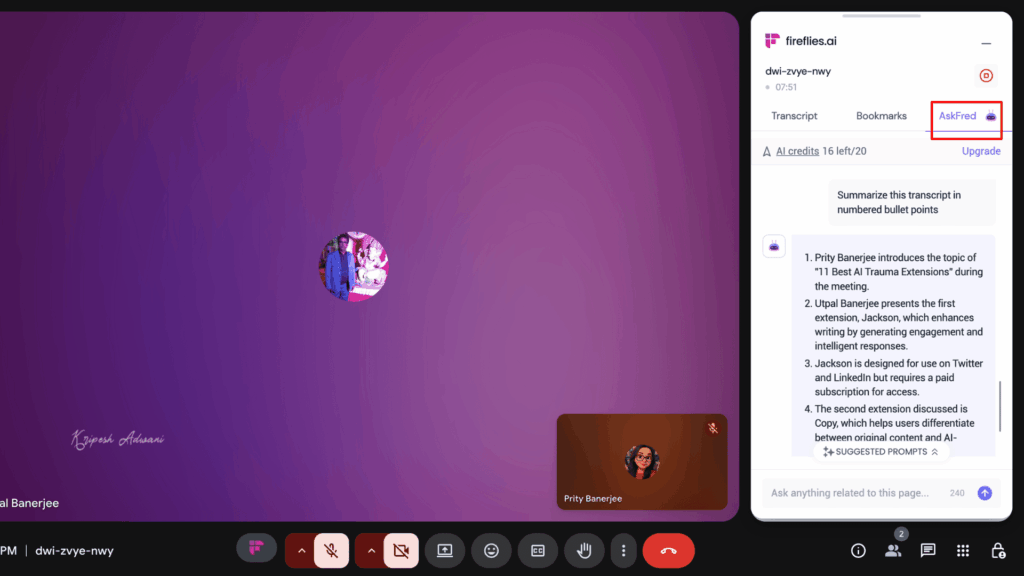 11 BEST AI Chrome Extensions (2026) - Everyone Should Use This 15 Fireflies AskFred AI