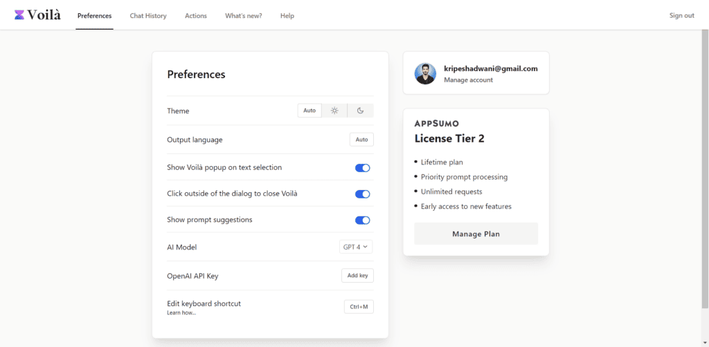 Voila Review (2026) - AI to Supercharge Your Productivity! 17 Voila AI Settings