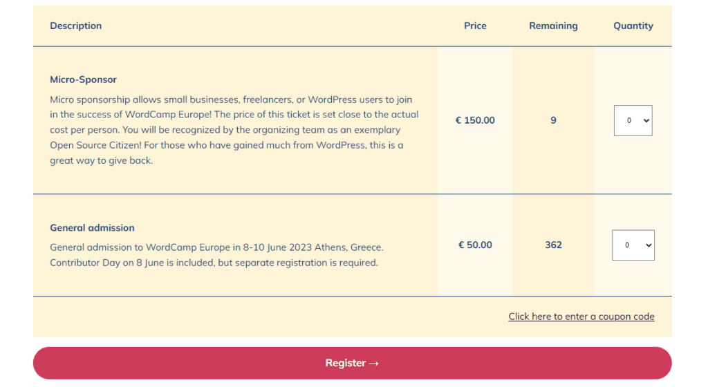 Wordcamp Europe (2023) - Biggest WordPress Event 3 WordCamp Europe Tickets