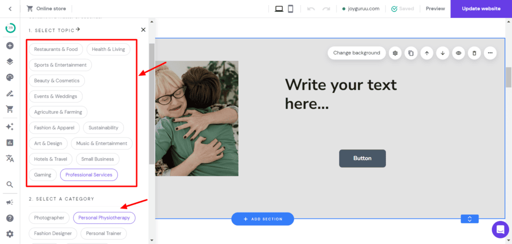 Hostinger Website Builder - AI Writer