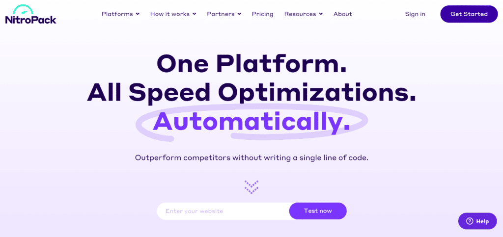 NitroPack review - homepage