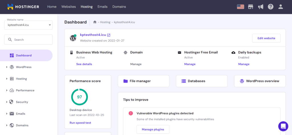 5 Best cPanel Hosting For 2026 (Real Test Comparison) 11 Hostinger hPanel interface