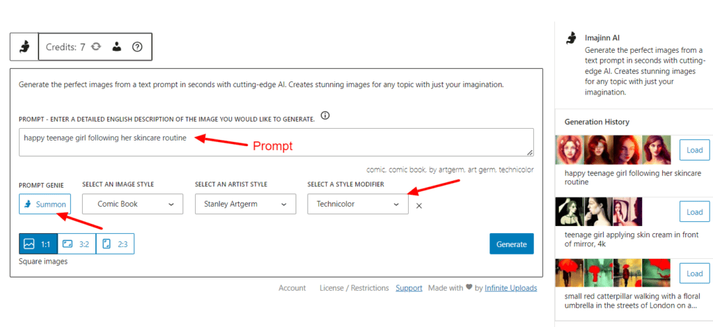 Imajinn AI image generation
