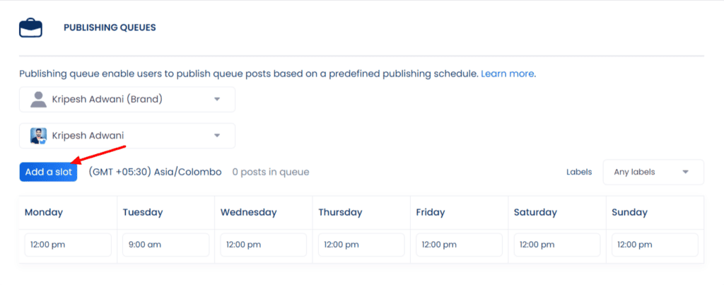Vista Social Publishing Queues