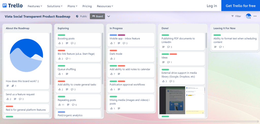 Vista Social Roadmap