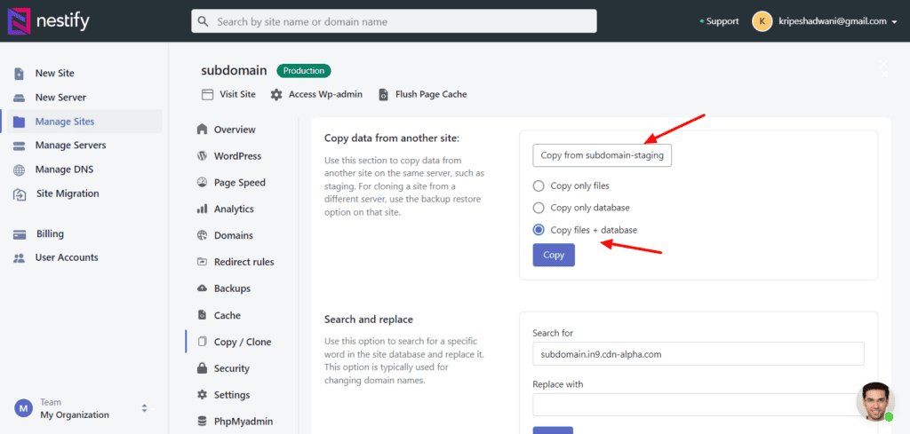 Nestify pushing staging site to live