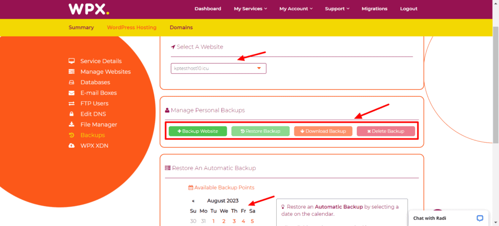 WPX Hosting Review (November 2025) - Worth The Money? 6 WPX Backups and restoration