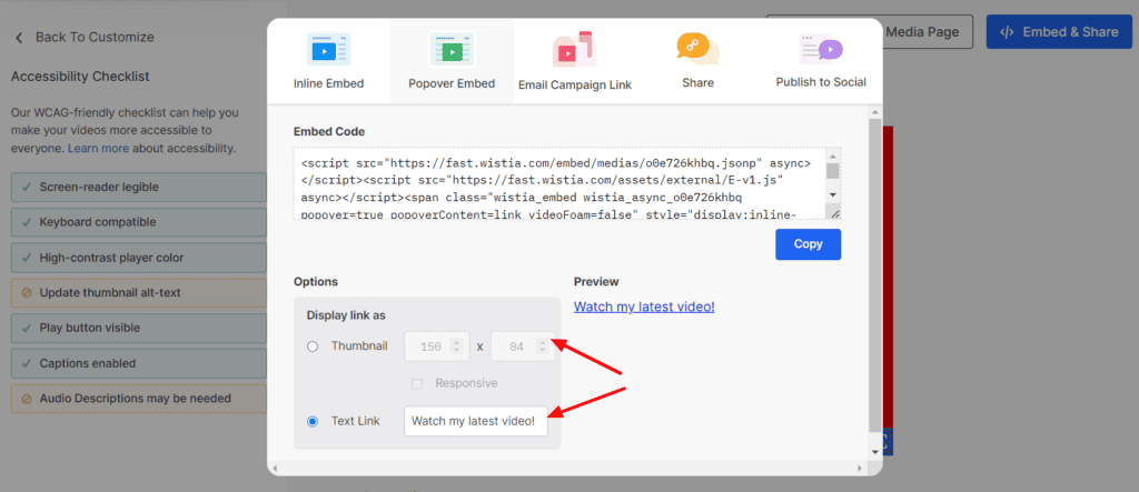 Wistia - Popover Embed