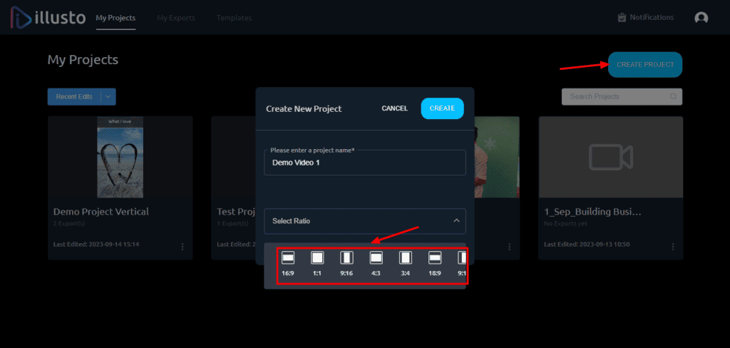 Creating Project On Illusto