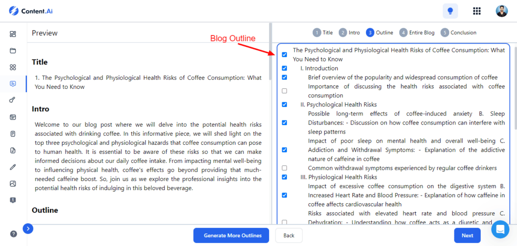 GoZen Content.Ai Review (2026) - Is This Lifetime Deal Good? 32 Generating blog outline with Blog Wizard