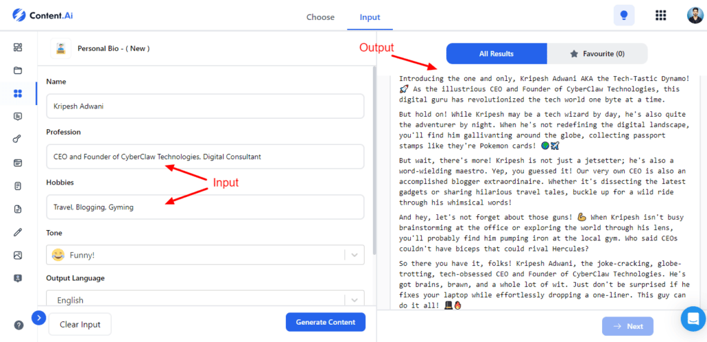 GoZen Content.Ai Review (2026) - Is This Lifetime Deal Good? 18 Gozen Content AI - Personal Bio