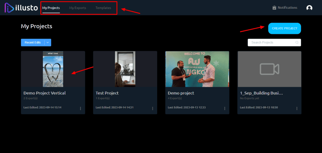 Illusto User Interface