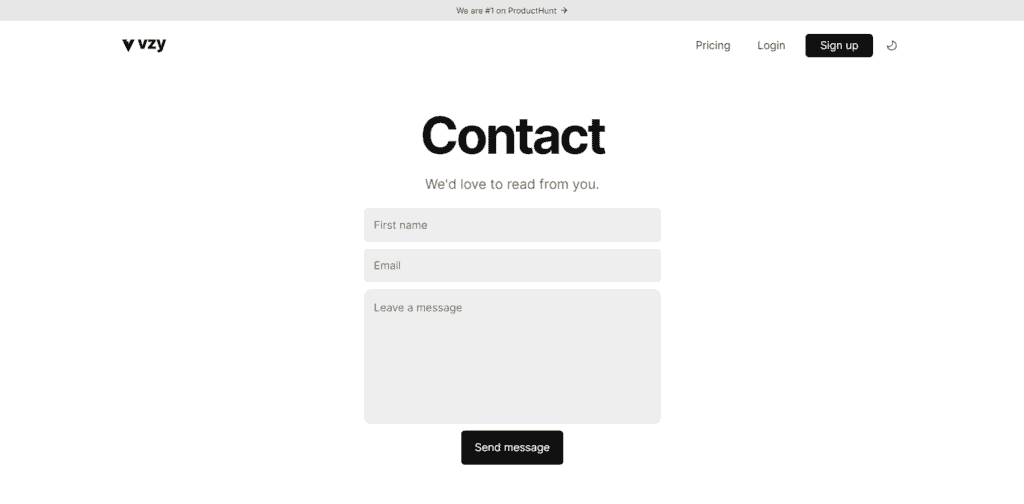 Vzy customer support