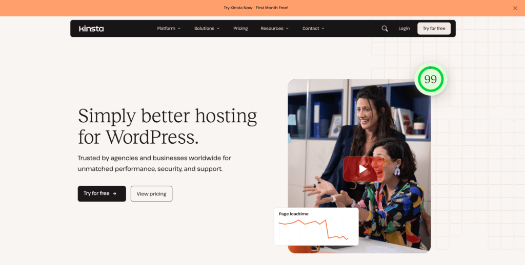 Kinsta homepage

