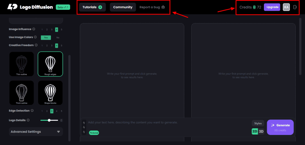 Logo Diffusion Review (2026) - Best AI Logo Maker? 2 Logo Diffusion UI