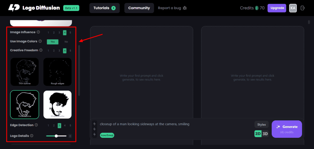 Logo Diffusion Review (2026) - Best AI Logo Maker? 6 Logo Diffusion logo generation settings