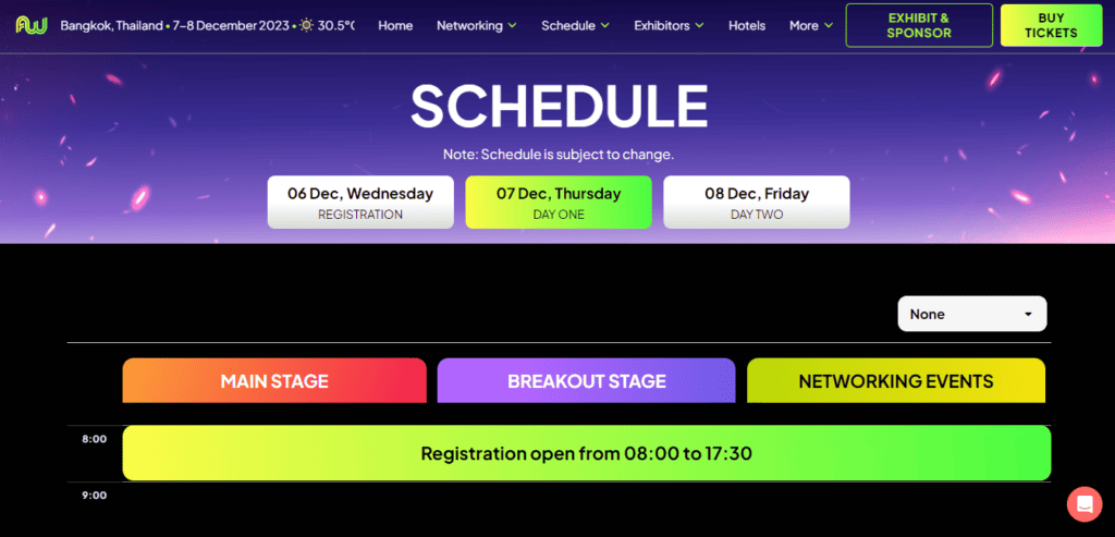 Affiliate World Asia Schedule