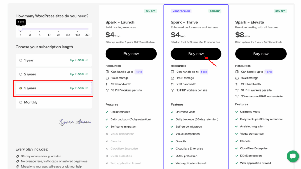 Step 2 Select Plan and Duration 2