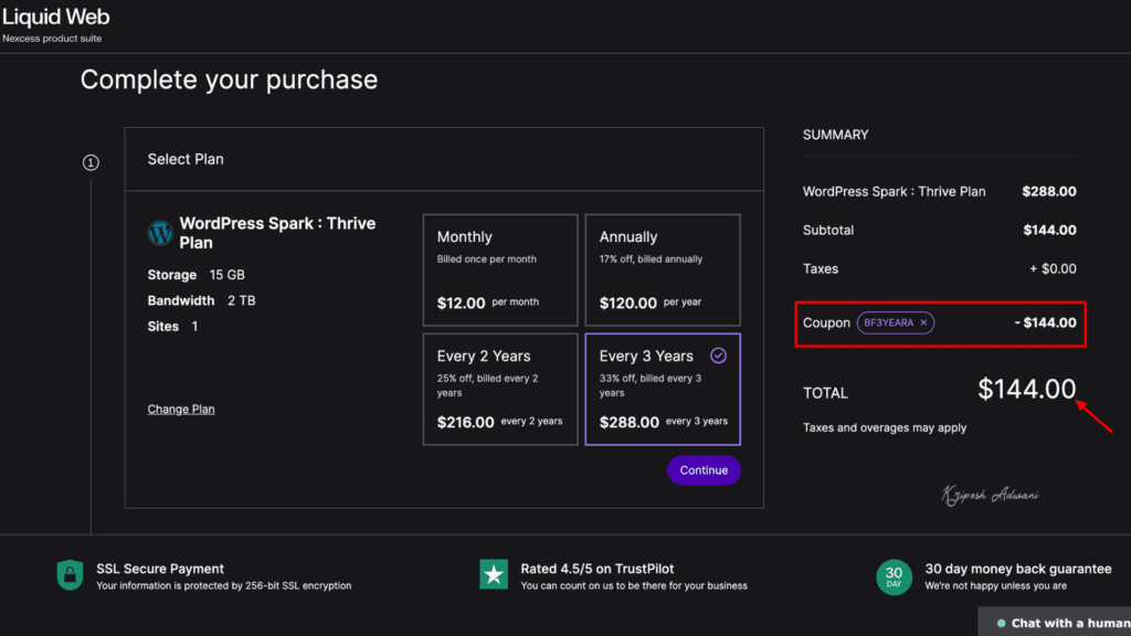 Step 3 Purchase the Plan 3
