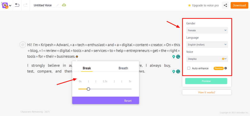 Animaker AI Voice Generation