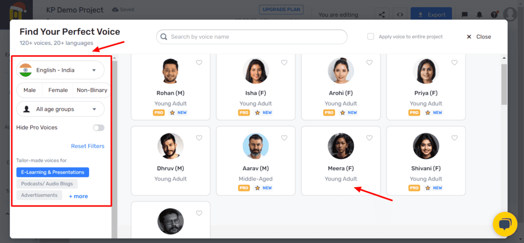 Murf AI Voice Library