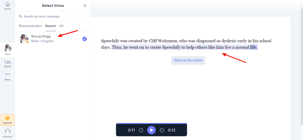 Speechify AI Voice generation