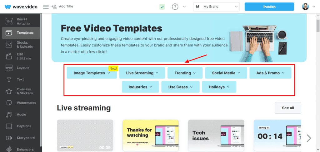 Wave.video Review (2026) - Best Tool For Creators? 6 Wave.video templates