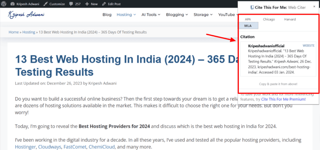 Cite this for me extension