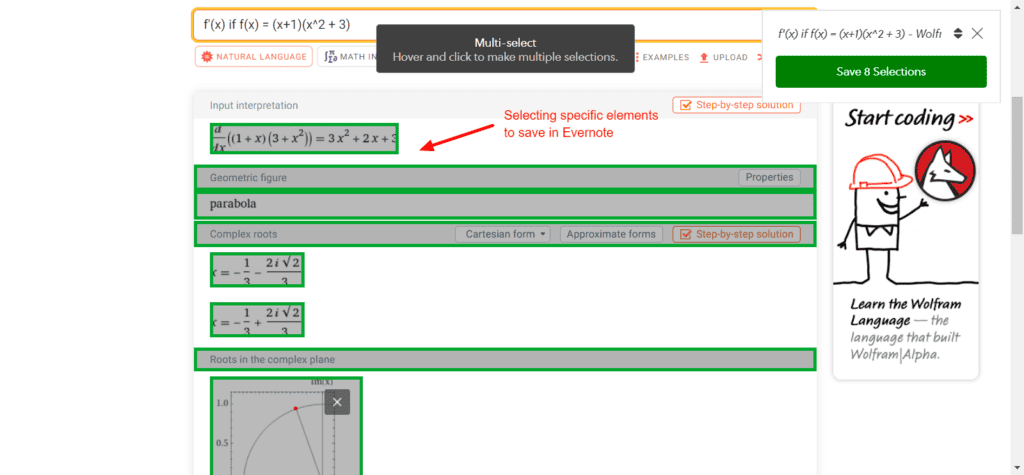 Evernote web clipper extension