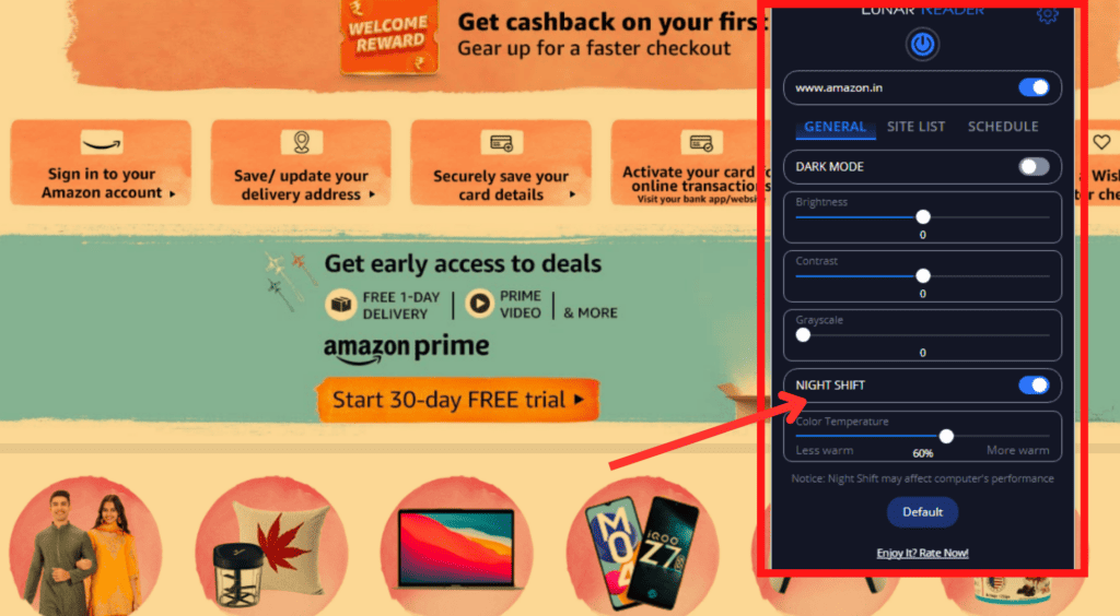 Lunar Reader Night Theme