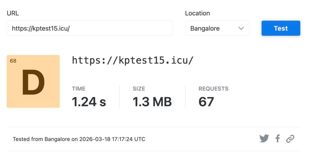 MilesWeb speeds - India
