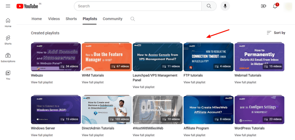 MilesWeb YouTube channel