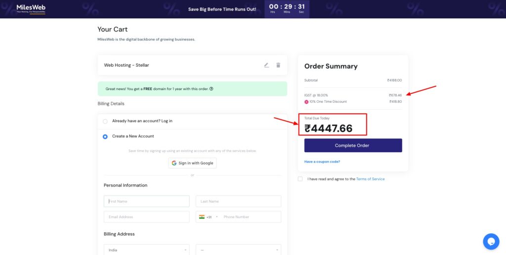 MilesWeb coupon code