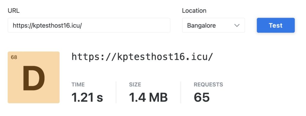 MilesWeb speeds (India)