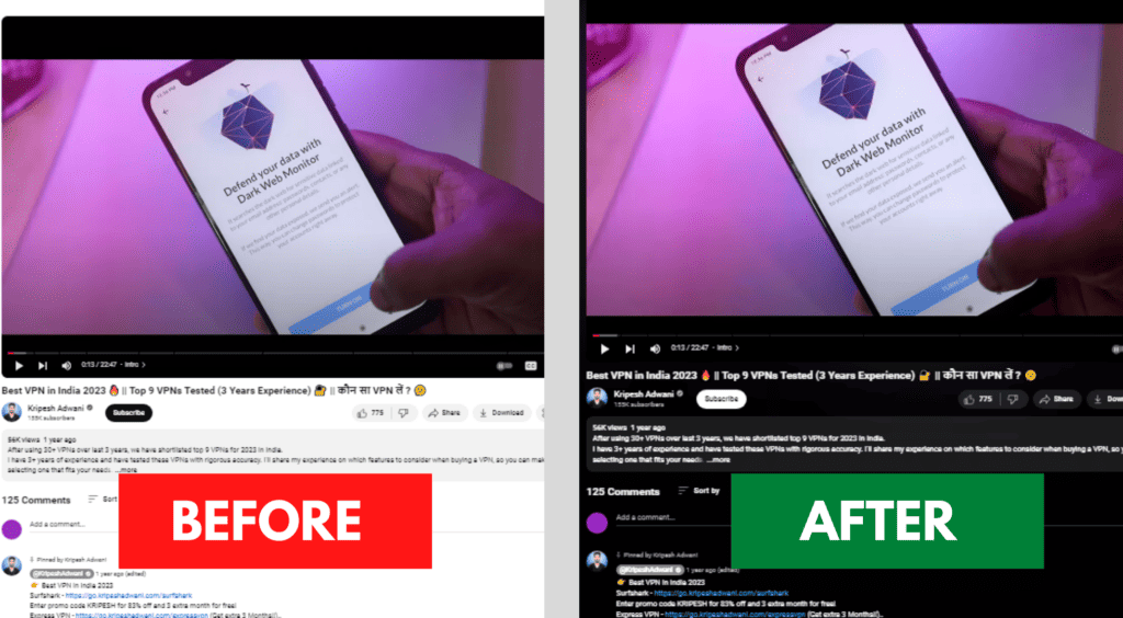 Night Eye Before After
