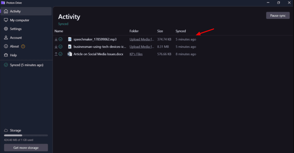 Proton Drive File Syncing