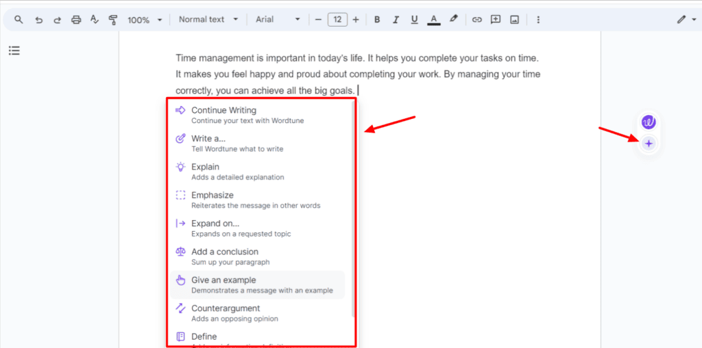 Wordtune - add Spice