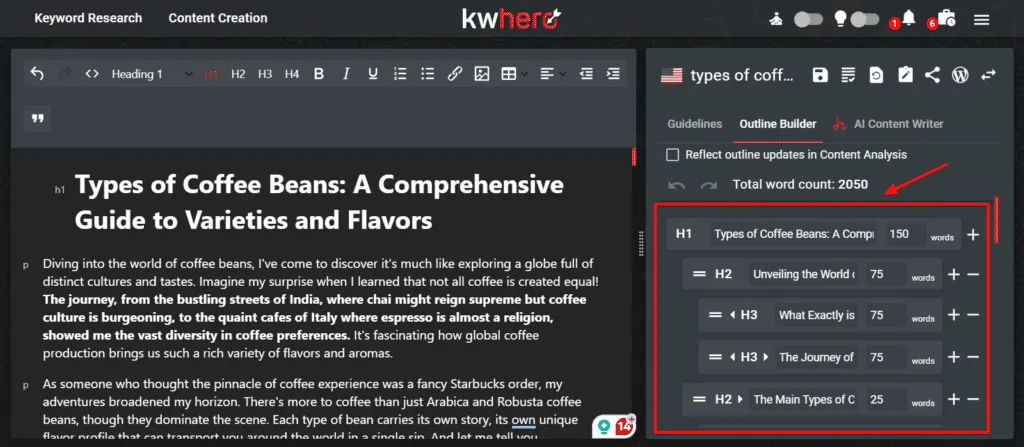 KWHero AI Outline Builder