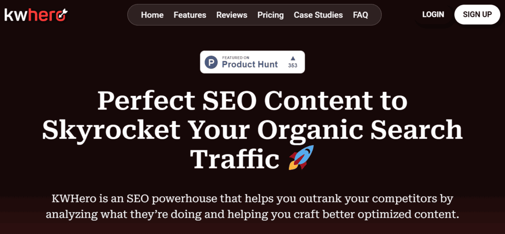 KWHero Review (2026) - Surfer SEO Killer? 1 KWHero Review - homepage