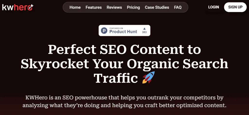 KWHero Review - homepage