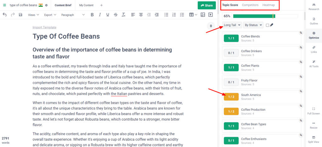 Frase- content optimization